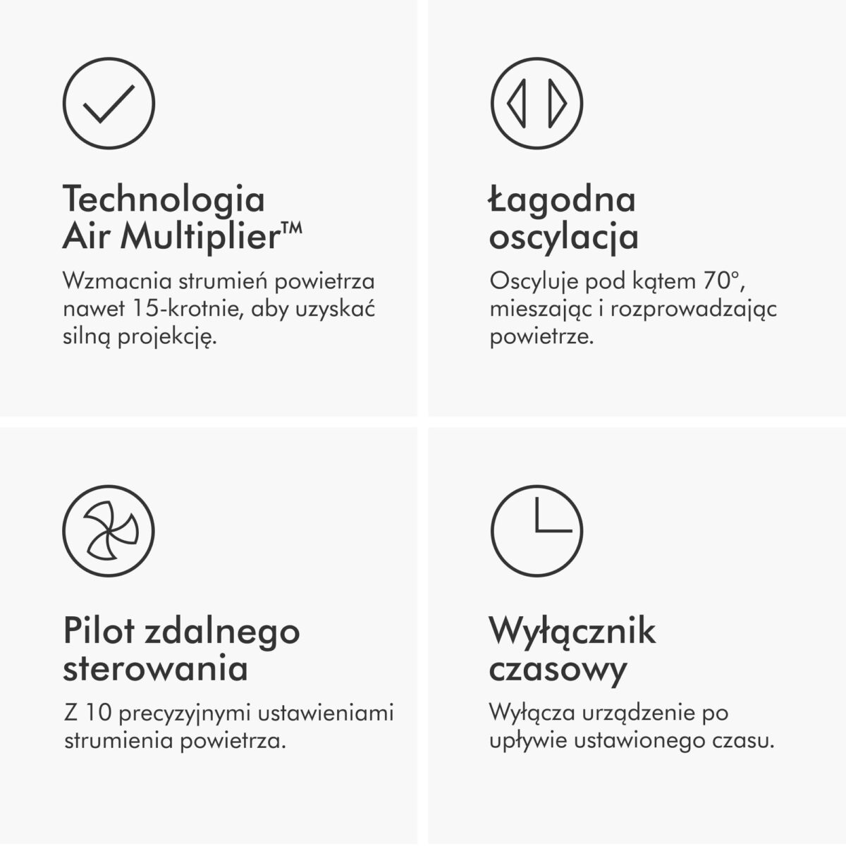 Dyson AM07 – Wentylator Kolumnowy z Technologią Air Multiplier™, Biały, Cicha i Wydajna Cyrkulacja Powietrza - obrazek 4